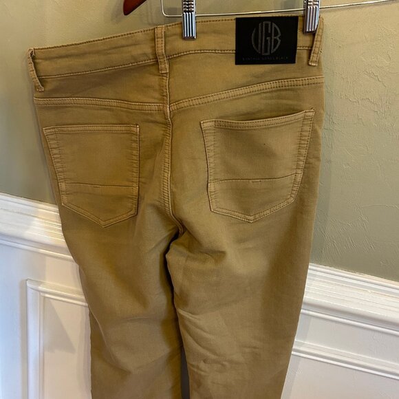 Men's Vintage Genes Black  Slim Fit Tan Jeans 32"Wx30"L - Picture 3 of 9